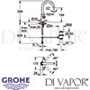 Grohe Atrio Basin Mixer L-Size Tap Dimensions